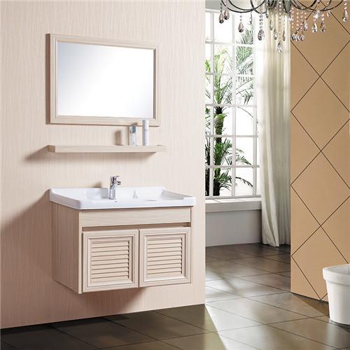 Buy cheap Wooden Grain Bathroom Sinks And Vanities Fire Proof Anti Corrode With 780mm Shelf from wholesalers