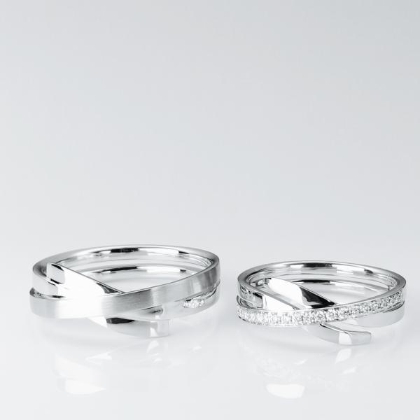 Buy cheap Intersecting Lines 18k Men20 Women13 Personalized Couple Rings from wholesalers