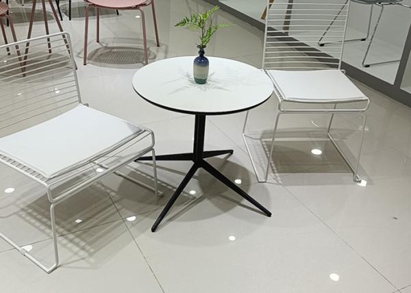 Buy cheap Recycled Metal Base Round Table High Top White Circle Coffee Table from wholesalers