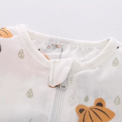 MBP 013 Certified Muslin Baby Pajamas Two Layers Natural Summer Sleep Quick Dry