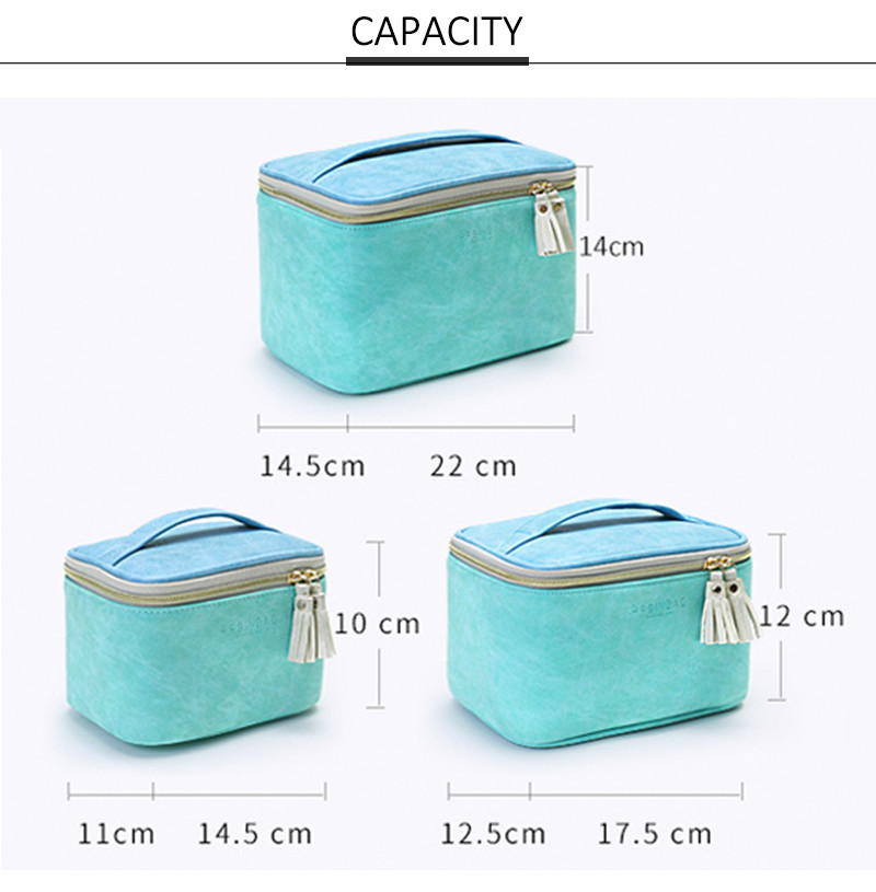Cylinder Bucket Shape Cosmetic Makeup Bag PU Premium Beach Toiletry Bag