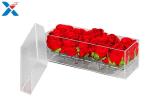 Rectangle Acrylic Flower Box 12 24 36 Holes Rose Flower Box With Lid Durable