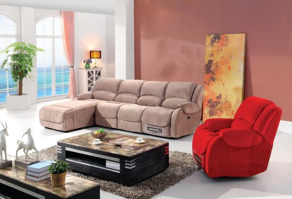 Buy cheap modern home sectional fabric recliner sofa furniture from wholesalers