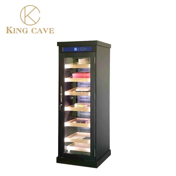Buy cheap Constant Humidity And Temperature Natural Black Wood Cigar Cabinet from wholesalers