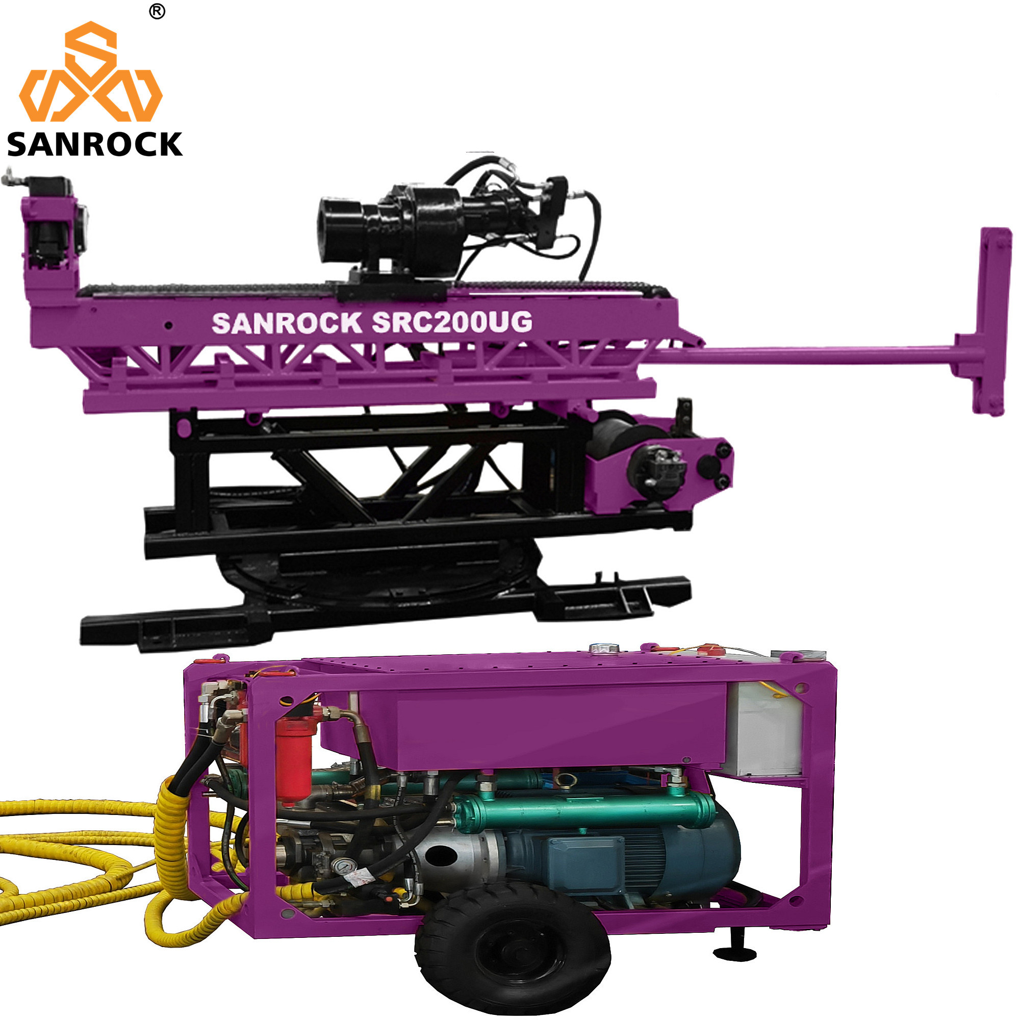 Hydraulic Core Drill Machine Tunnel Exploration 400m Mobile Core Drilling Rig For Sale