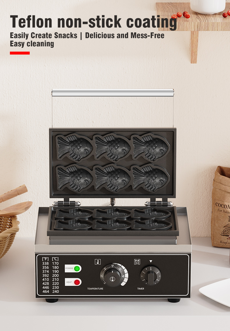 220V Fish Shape Snack Waffle Maker Machine for Snack Lovers' Indulgence