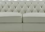 Handmade Genuine Leather Sofa Set High Density Foam White Leather Chesterfield