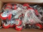 1.5" Rigid Plate Red PU Light Duty Casters For Bed Drawers
