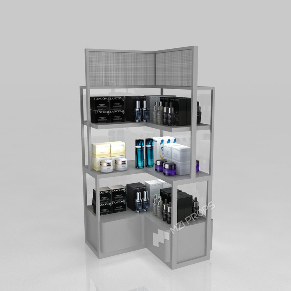 GDR03-CB-01 Universal Side Cabinet with Soft Film Light Box and Black Aluminum Price Tag Holder for Specialty Beauty Stores