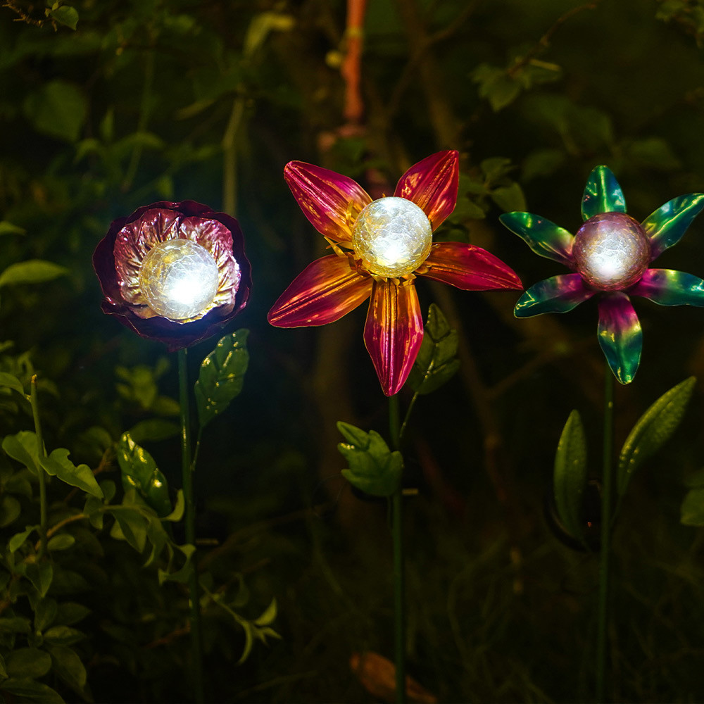 LED Multicolor Solar Garden Ornament Waterproof Solar Powered Outdoor Ornaments