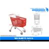Buy cheap Classic 125L Plastic Shopping Cart With Wheels , Grocery Store Shopping Carts from wholesalers