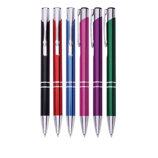 Customization Logo Plastic Office And School Supplies Colorful Metal Ballpoint