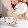 Buy cheap Stylish Luxury Gold Rim Coffee Cup Set Ceramic Tea Cup Coffee Mug And Saucer from wholesalers