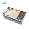 Buy cheap carton pallet double bowl SUS304 corner sink commercial stainless steel sink topmount handmade house sink from wholesalers