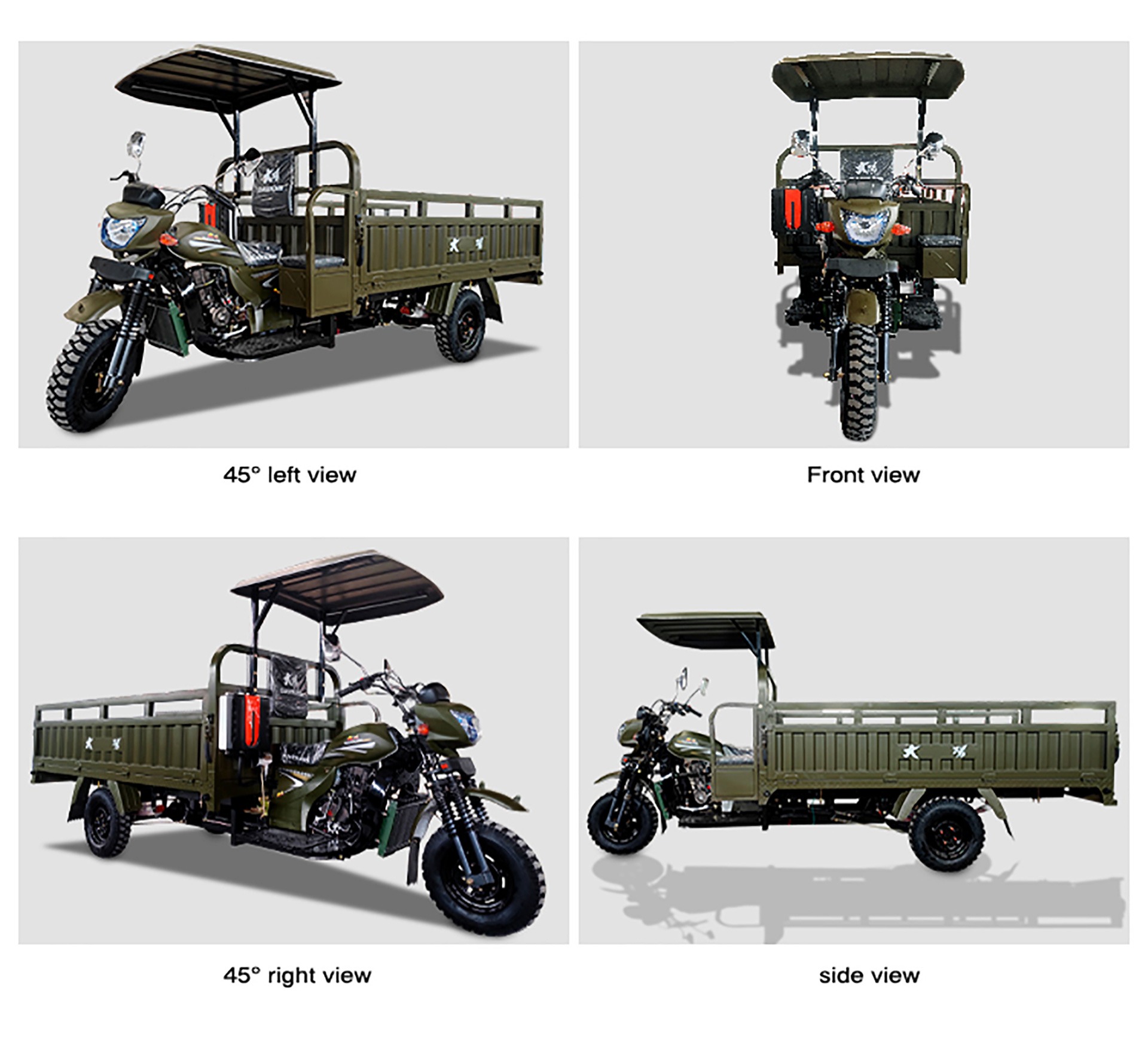 Open Body Type DAYANG Cargo Motor Tricycle with Front Drum and Rear Drum Brake System