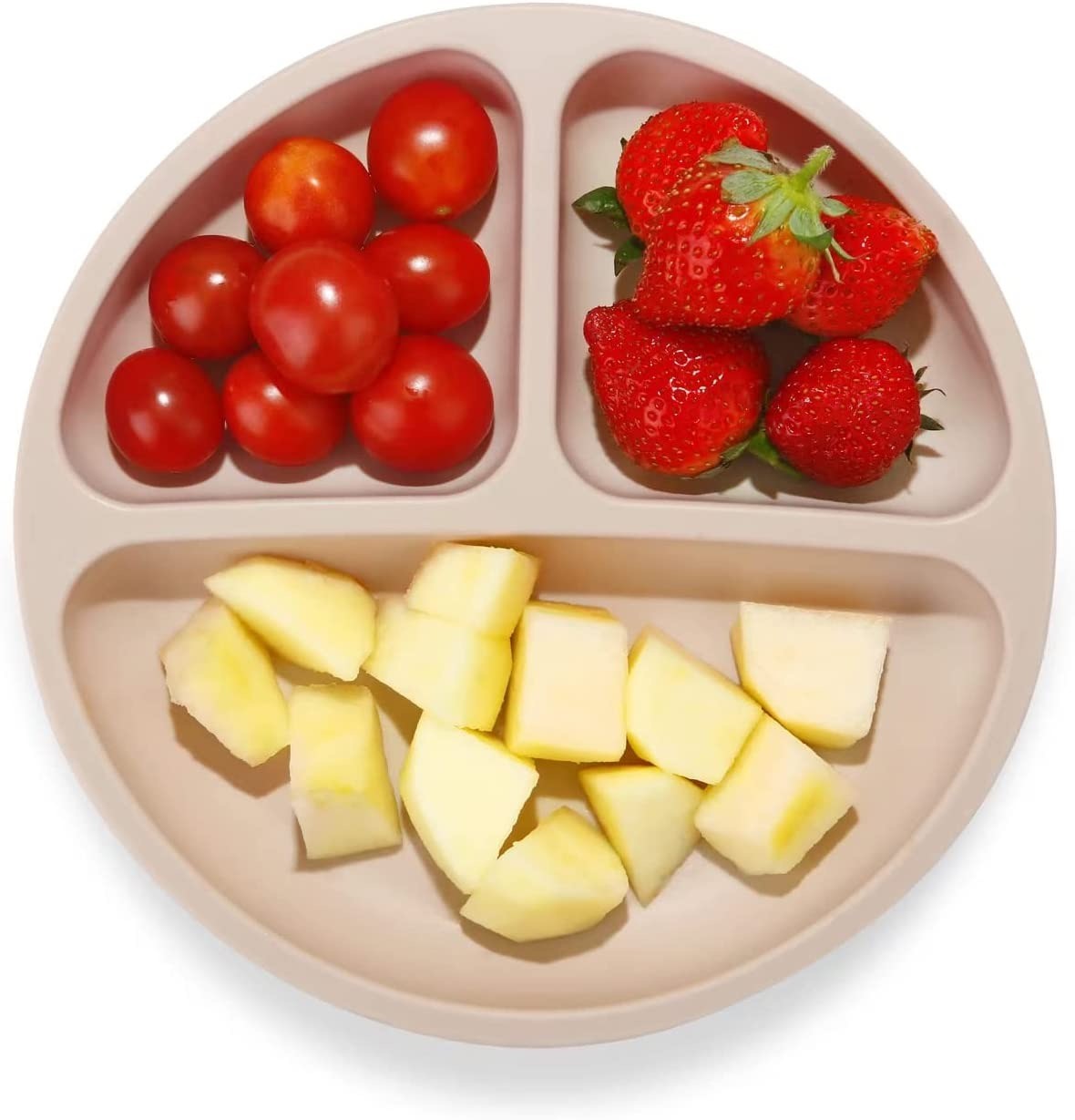 FDA Microwaveable Silicone Dinnerware Set , Odorless Suction Plates With Lids