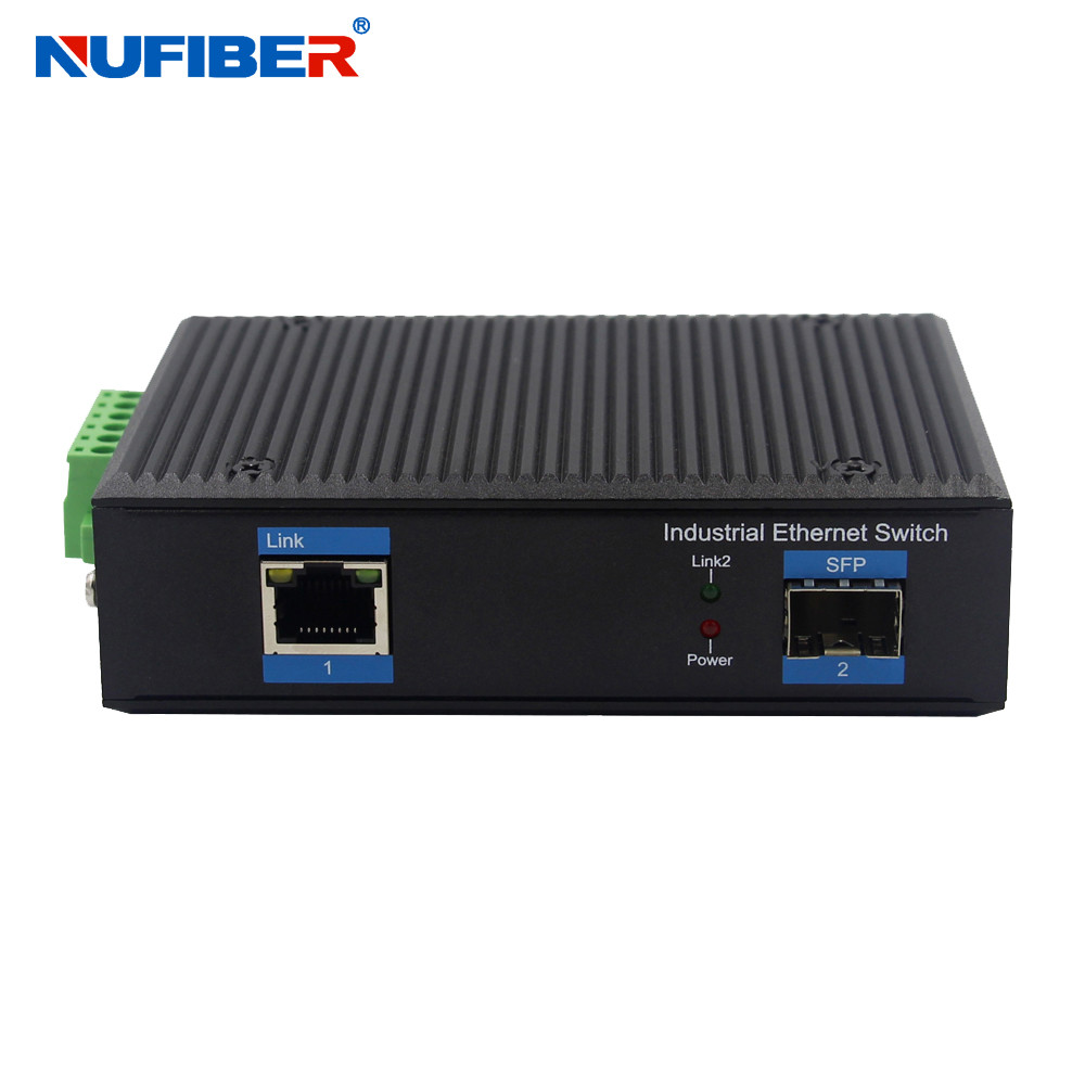 SFP to RJ45 Unmanaged Industrial Switch 48V POE Media Converter