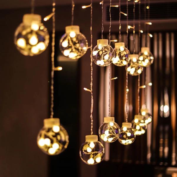 Buy cheap LED Wishing Ball Curtain String Lights Fairy Garland Lights Window Bedroom Wedding New Year Christmas Festival Decoratio from wholesalers