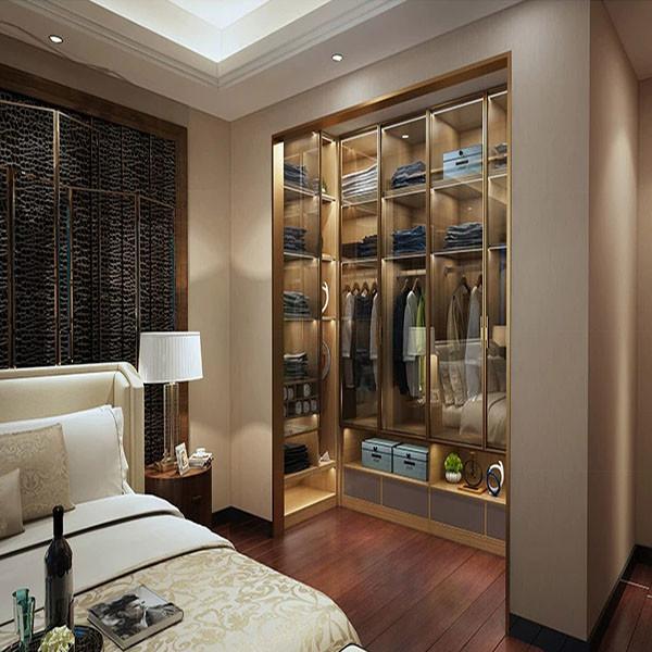 Buy cheap Metal modular custom stainless steel wooden designs modern bedroom closet wardrobe from wholesalers