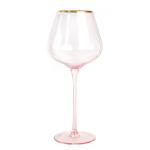 Gold Rim Pink Crystal Wine Glass For Holiday Party