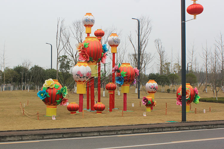 Out Door Fabric Chinese Lanterns , Traditional Chinese Lantern For Customization