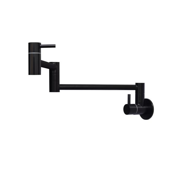 Buy cheap Solid Stainless Steel 304/316 Material Deck Mounted Nano Black Double Handle Flexible Kitchen Faucet For Pot Filler from wholesalers