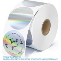 Buy cheap Holographic Round Thermal Label Stickers Circle 2 Inch Printable Rainbow Thermal product