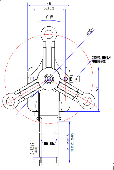 2400 RPM Shaded Pole AC Motor 220V 18W Z.P. Sleeve Bearing