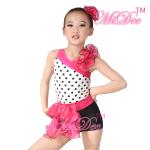 Children'S Dance Costumes Black Polka Dots Top Biketard Ballet Dance Costume