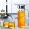 Buy cheap Heat Resistant Beverage Glass Water Pitcher Durable High With Bamboo Lid from wholesalers