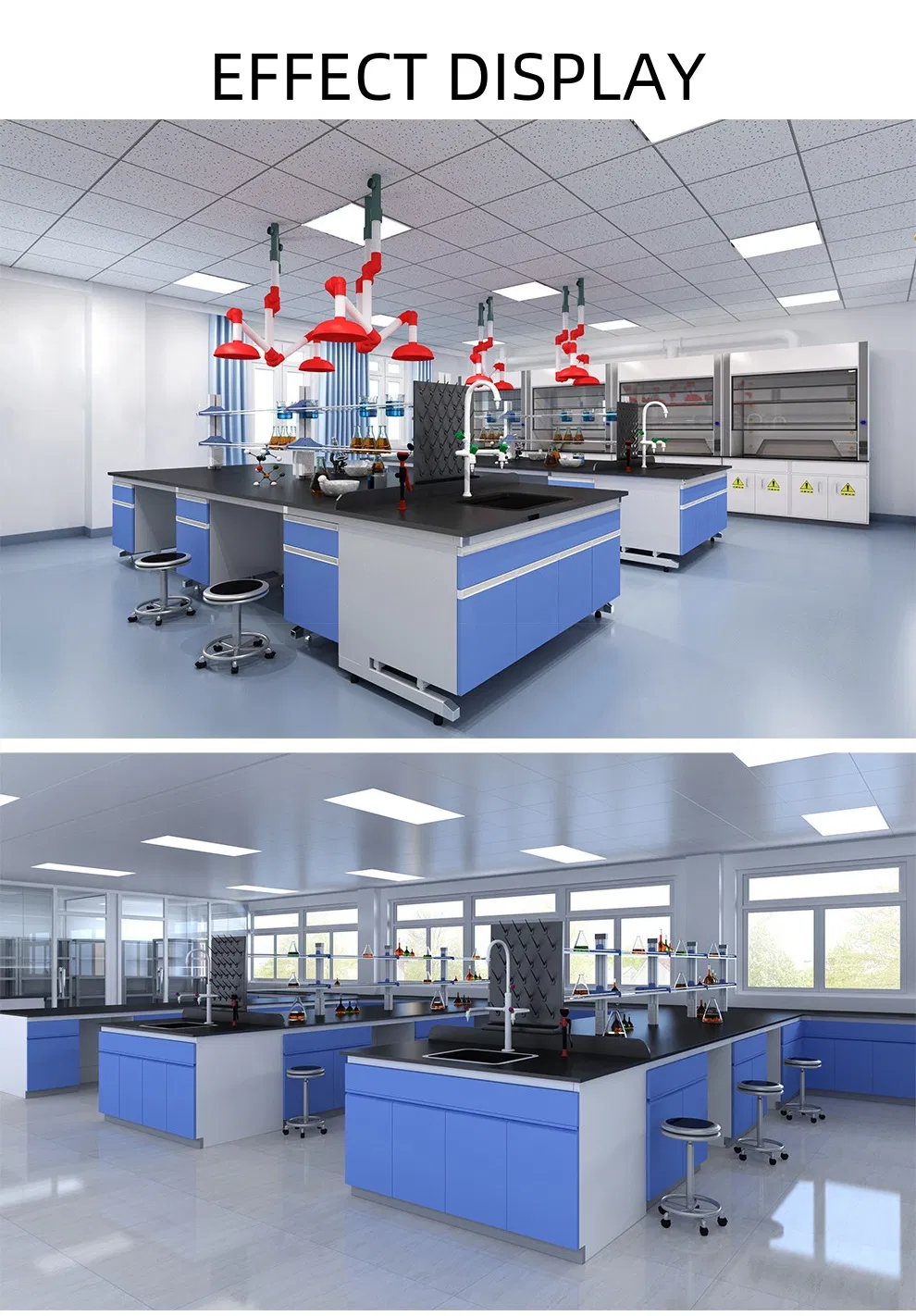 Lab Furniture Stainless/Cold Rolled Steel High Grade Steel Lab Epoxy Resin Top Table with Socket