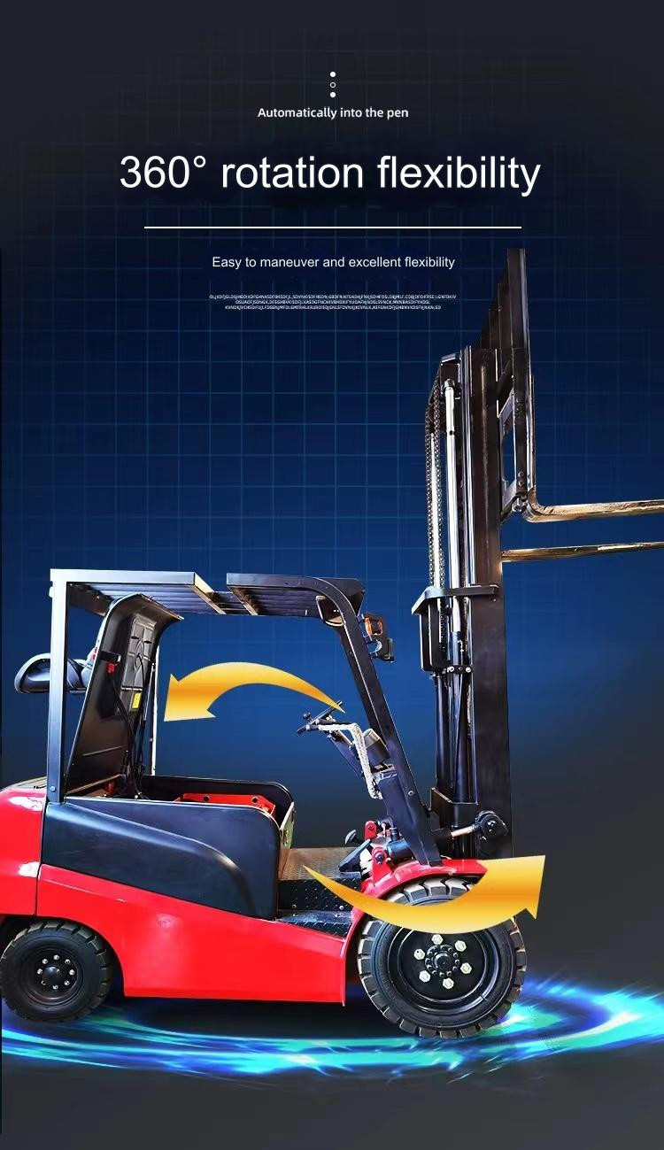 Solid Rubber Tire Electric Battery Forklifts with 5000 lb Load Capacity and Onboard Charger