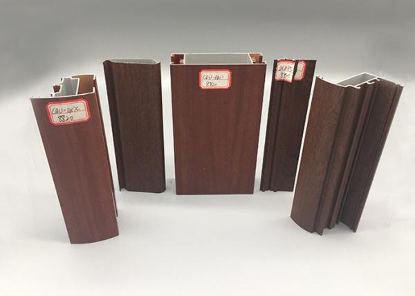 Buy cheap Smooth Wood Finish Aluminium Profiles Alkali Resisting Mechnically Polishing from wholesalers