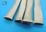 Braided High Temperature Fiberglass Sleeving , Electric Cable Protection Sleeve