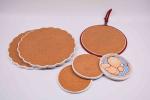 4 Inch Round Ceramic Natural Cork Coasters With Base Heat Resistance