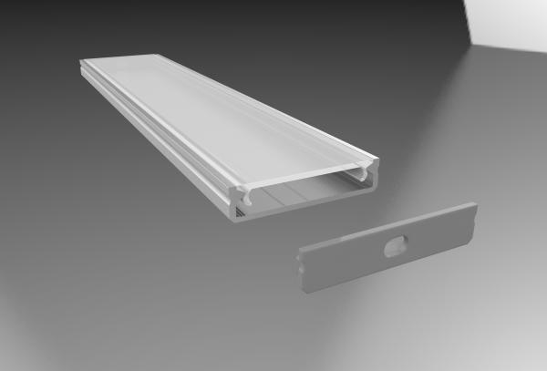 Buy cheap 43X9mm Flat Shape LED Aluminum Profile Surface Mounted LED Profiles from wholesalers