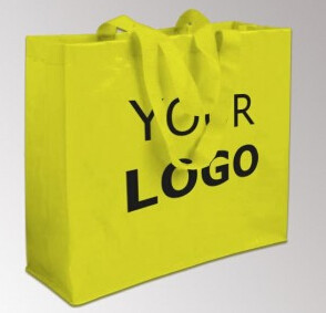 Factory custom recyclable folding laminated pp non woven bag shopping with heat transfer printing non woven fabric carry