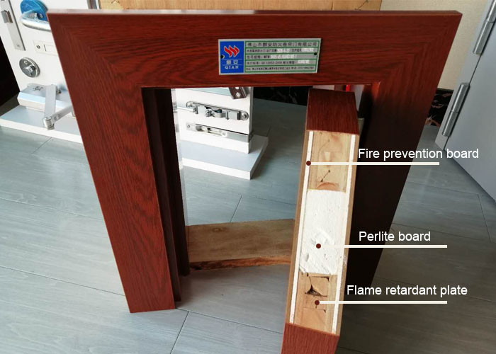 Fire Rated Solid PVC Wood Door Design Timber Hotel Interior Flush Door Fireproof Wood Door