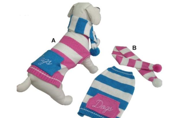 Buy cheap Knitted 41cm Cotton Stripe Dog Sweater from wholesalers