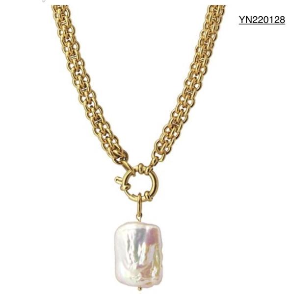 Buy cheap Saya Stainless Steel Shell Pendant Jewelry Shaped Pearl Pendant Necklace from wholesalers