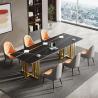 Buy cheap Sophisticated Marble Dining Table With Shiny Stainless Steel Base from wholesalers