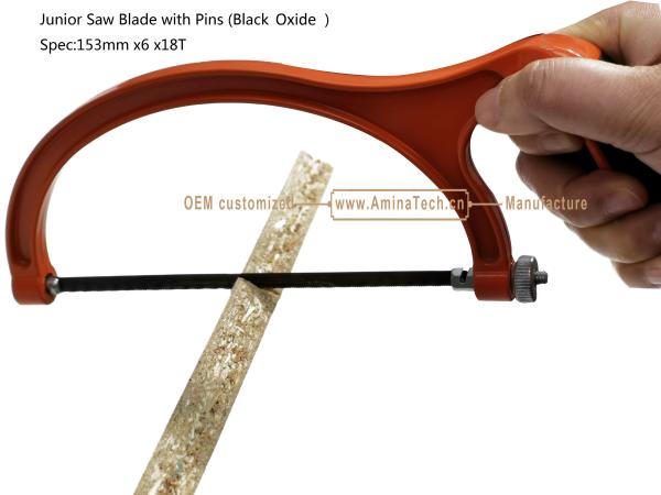 Junior Saw Blade with Pins (Black Oxide) Spec:153mmx6x18T Cutting wood,Plastic