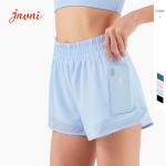 Summer Antibacterial Mesh Double Layer Active Yoga Shorts Workout Pocket Shorts