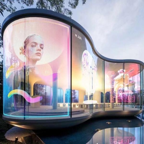 Buy cheap Curved Glass Curtain Wall LED Display for Commercial Building from wholesalers