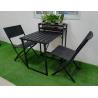 Buy cheap Plastic Steel Garden Folding Table And Chairs 5mm Tempered Glass With Flower Stand from wholesalers