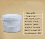 Food Grade PP Material 6L Round Plastic Container for Packaging of Water Liquid