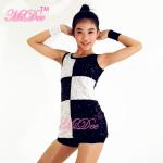 Elegant Black White Dance Competition Costumes Sequin Vest Dance Dress