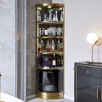 Stainless Steel Metal Frame Modern Wine Display Cabinet For Living Room