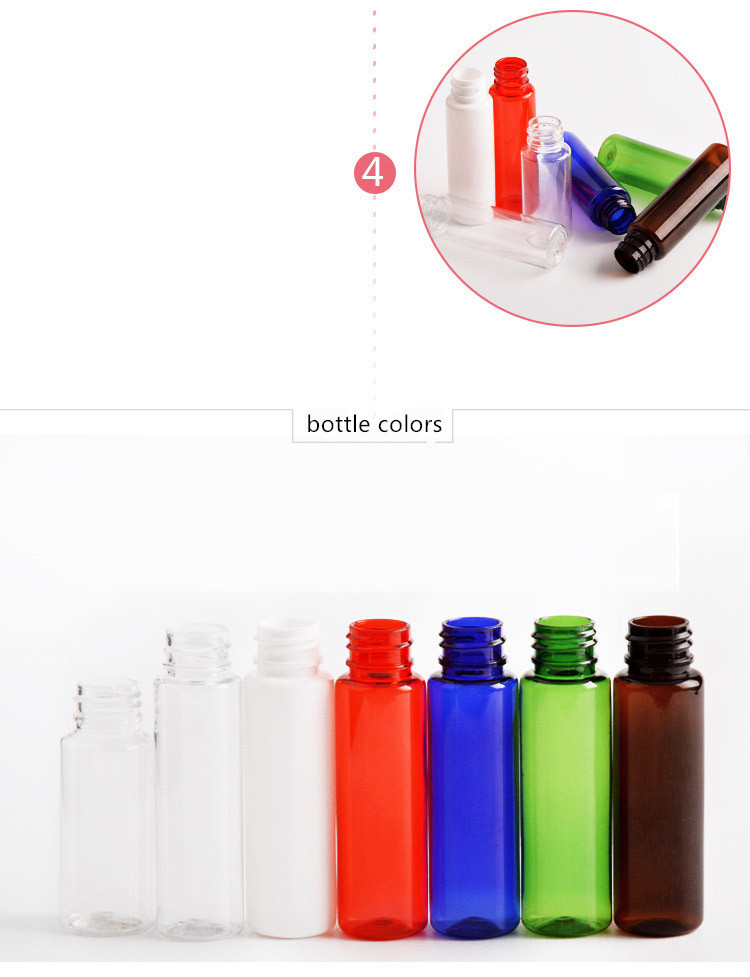 Two Types Empty Small Plastic Bottle Containers customized Colors With Lid