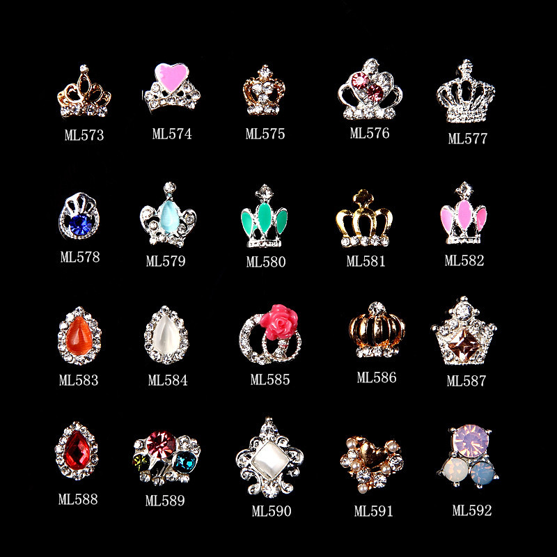 Hot NEW Wholesale Alloy Jewelry 3D Nail Art Jewelry Nail rhinestones Sticker Supplier Number ML573-592